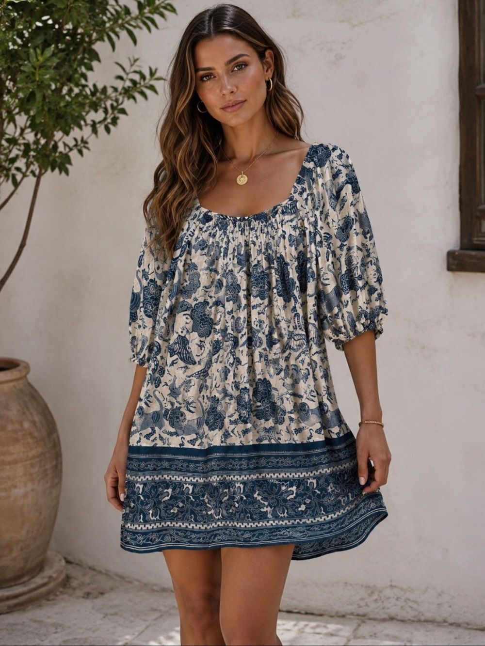Rhode Ruby Border Print Mini Dress Size XS